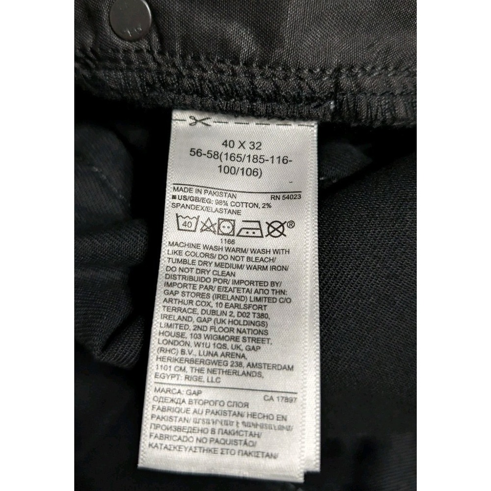 Gap Jeans Size 40x32 Mens Straight Mid Rise Dark Wash Black Denim - Picture 8 of 10